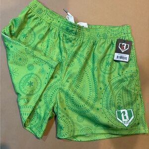 Baseball Lifestyle 101 Green Paisley Shorts. Size Medium
